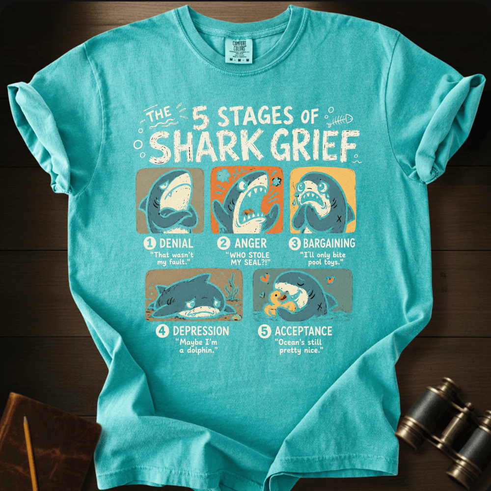 5 Stages of Shark Grief T-shirt