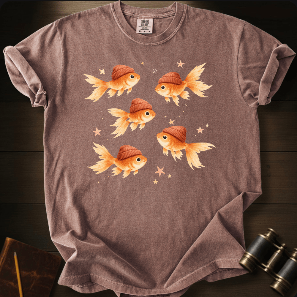 Goldfish with Beanie T-shirt