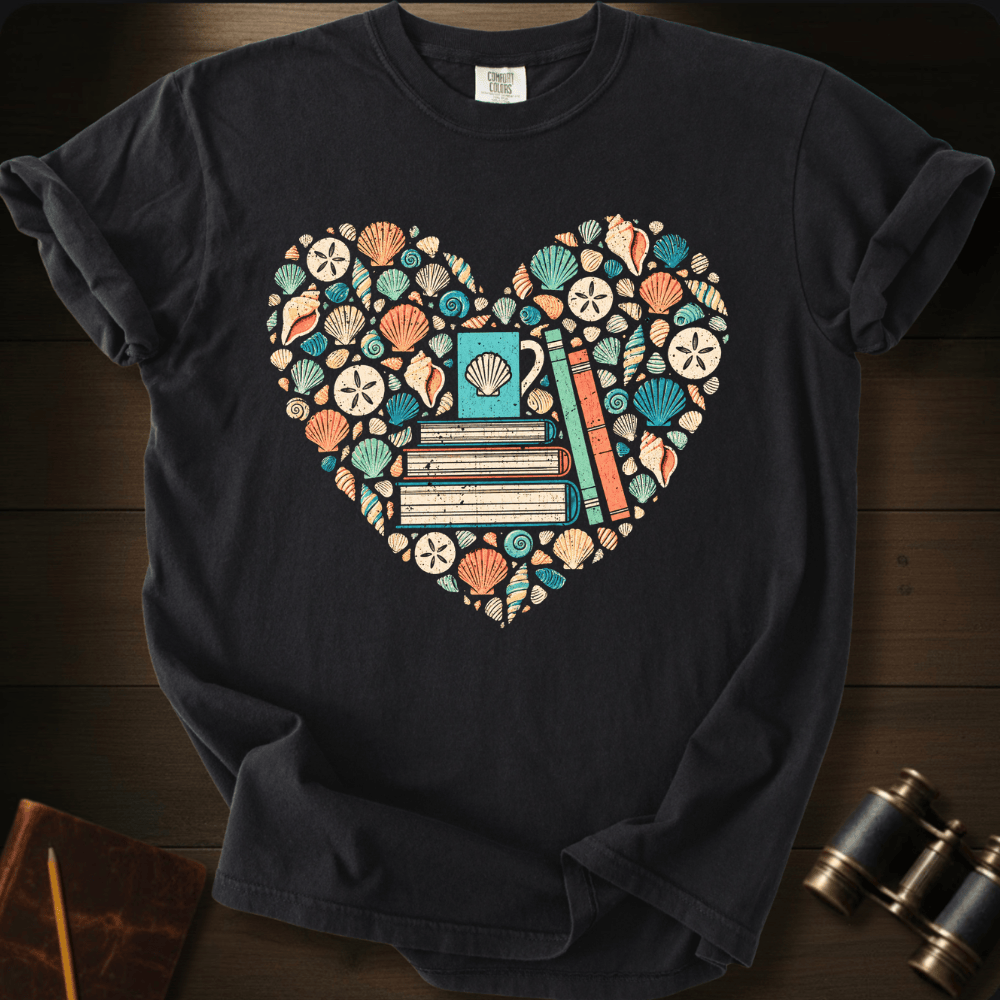 I Love Shells and Books - T-shirt