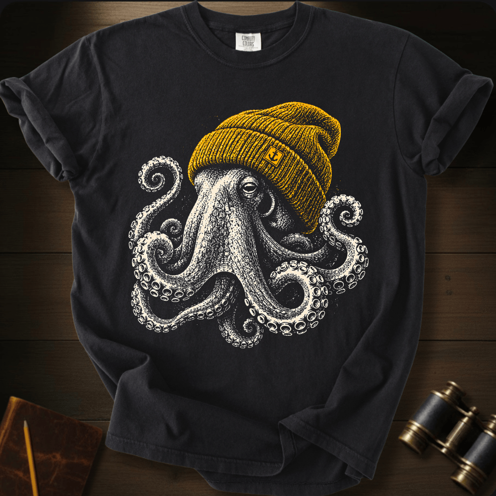 Octopus With Beanie T-shirt