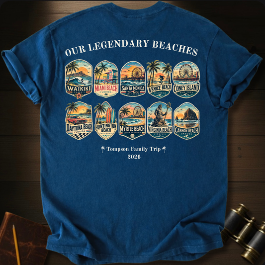Personalized Favorite Beaches T-Shirt – Pick Your Beaches