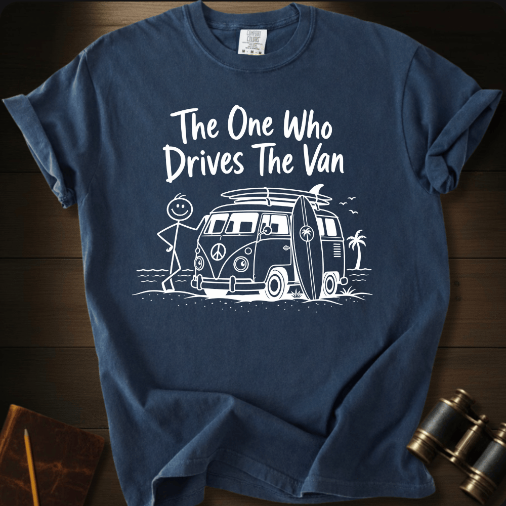 Van Driver surf van graphic on a Comfort Colors unisex tee – Full Sail Marine coastal apparel