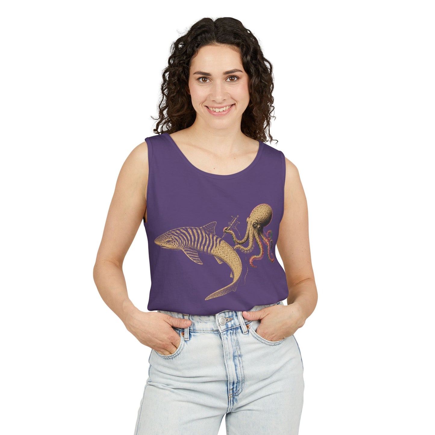 Shark Zebra Tattoo Tank Top