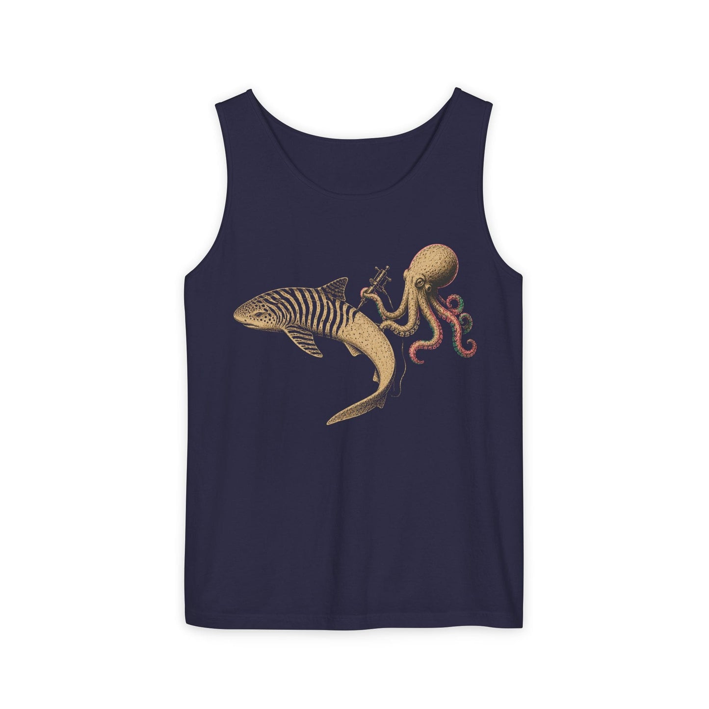 Shark Zebra Tattoo Tank Top