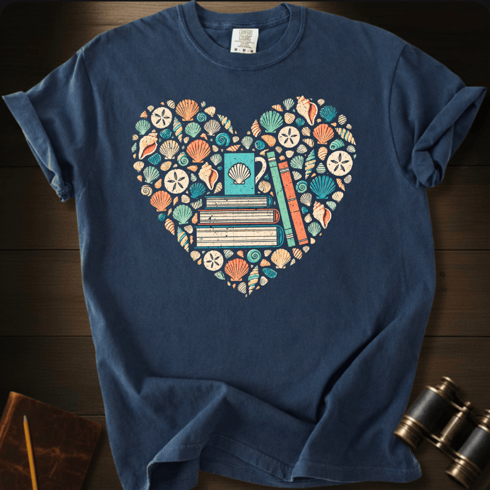 I Love Shells and Books - T-shirt
