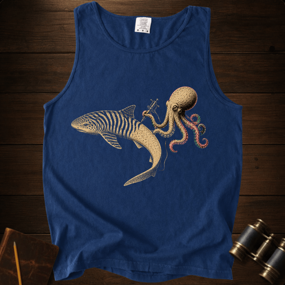 Shark Zebra Tattoo Tank Top