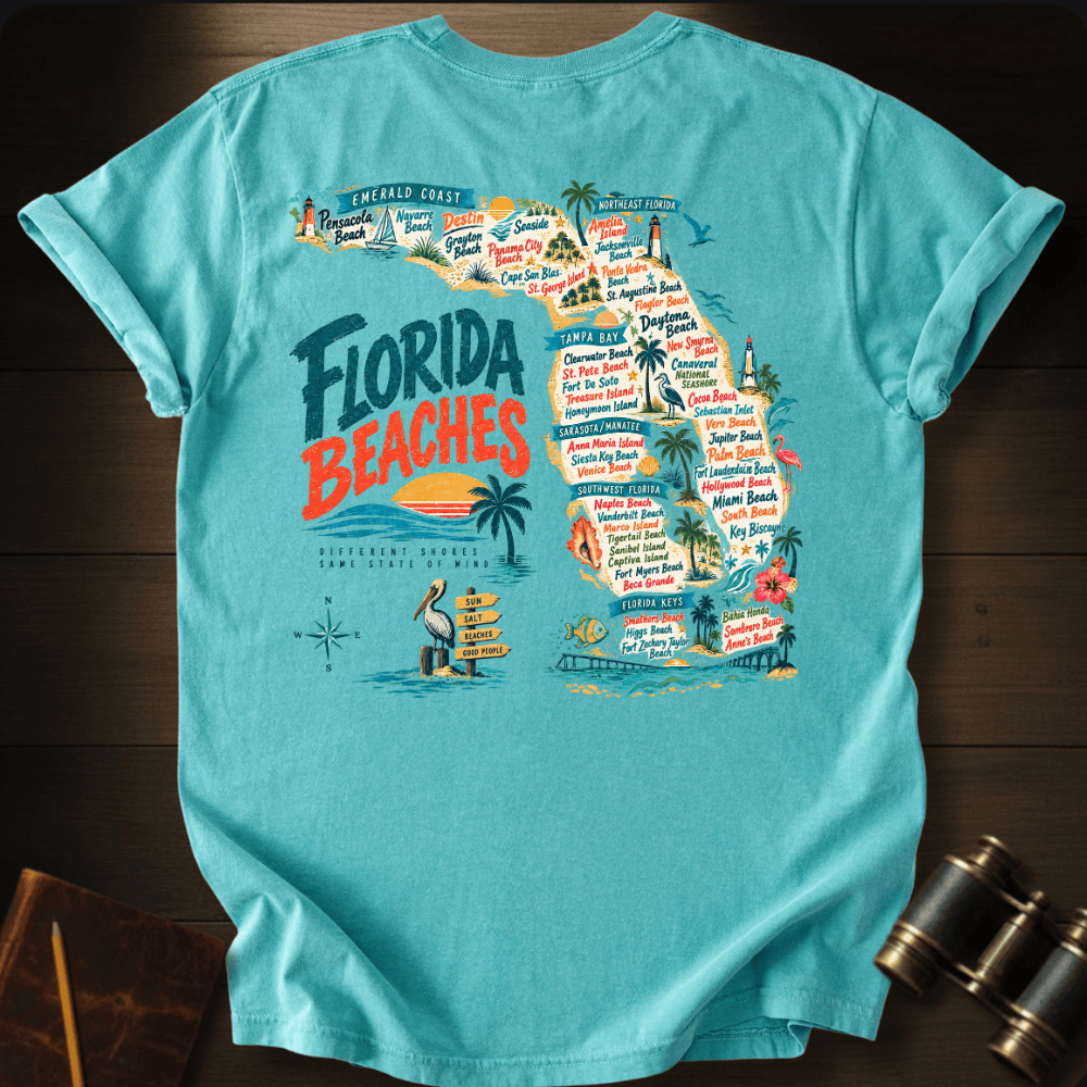 Florida Beaches Map T-shirt