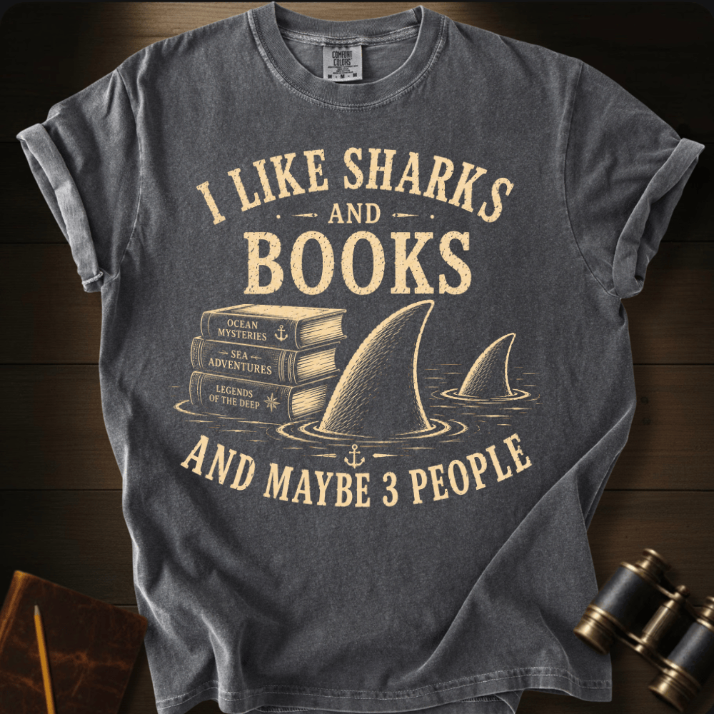 I Like Sharks and Books T-shirt