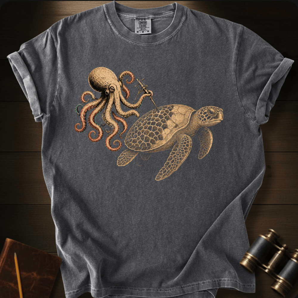 Tortoise Tattoo graphic on a Comfort Colors t-shirt – Full Sail Marine ocean apparel