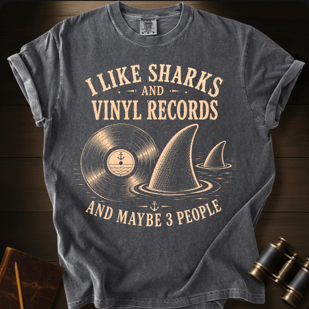 I Like Sharks and Vinyl T-shirt