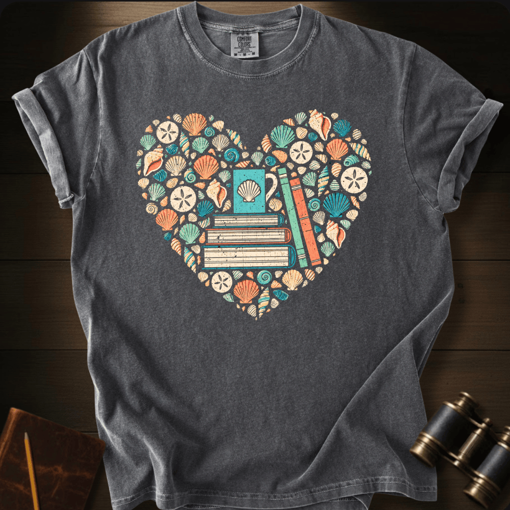 I Love Shells and Books - T-shirt