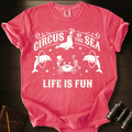 Life Is Fun ocean graphic on a Comfort Colors unisex tee – Full Sail Marine nautical apparel