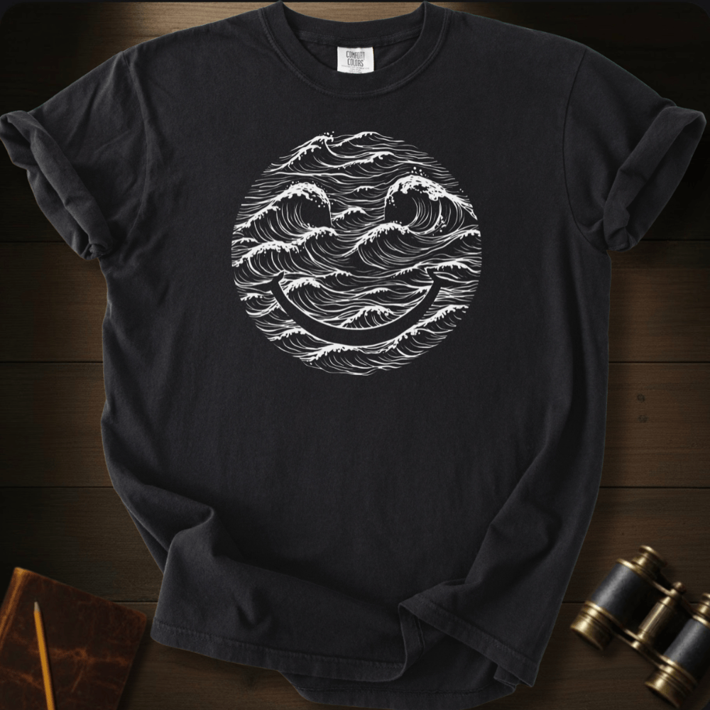 Smily Ocean ocean graphic on a Comfort Colors unisex tee – Full Sail Marine nautical apparel