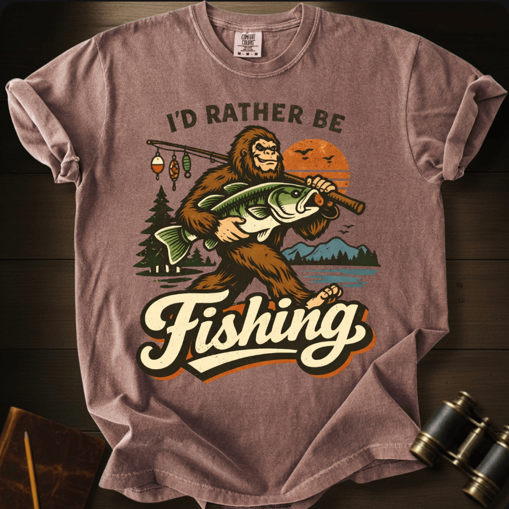 I'd Rather Be Fishing fishing graphic on a Comfort Colors unisex tee – Full Sail Marine nautical apparel