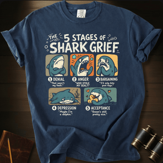 5 Stages of Shark Grief T-shirt