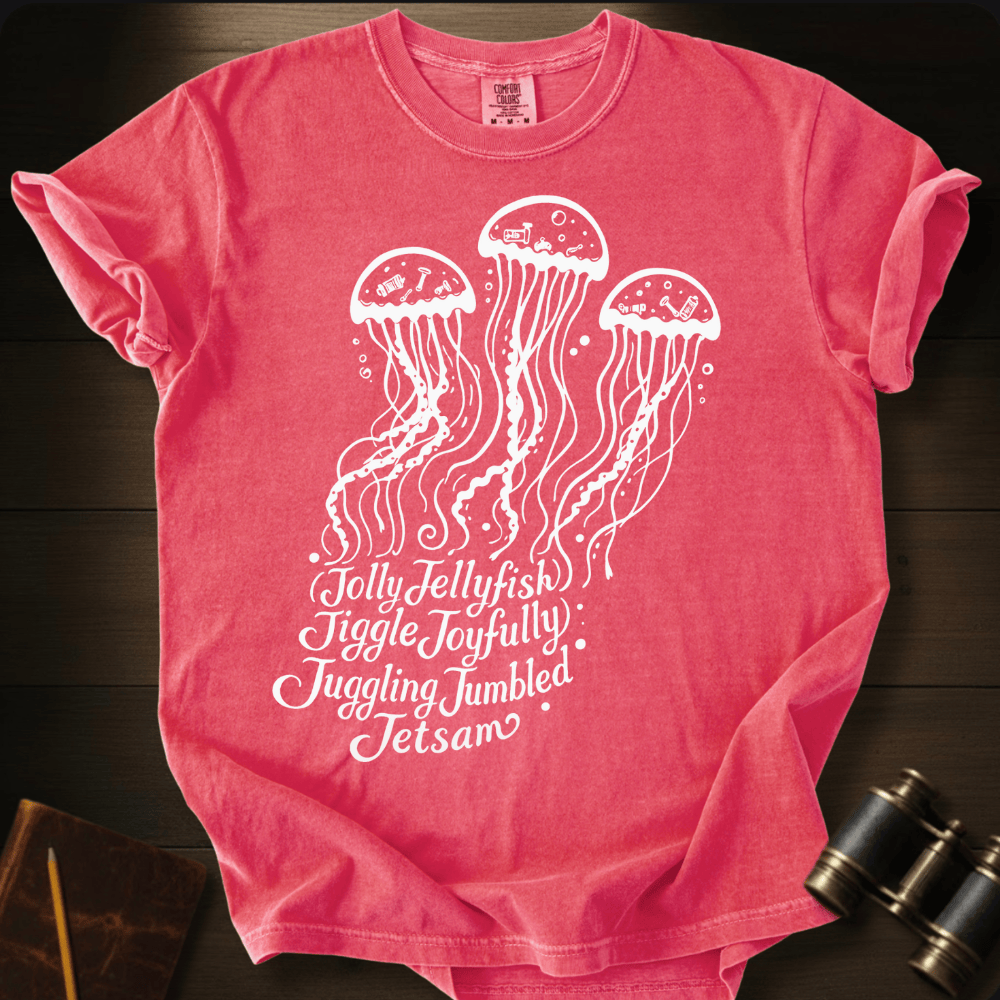 Jolly Jellyfish jellyfish graphic on a Comfort Colors unisex tee – Full Sail Marine ocean apparel