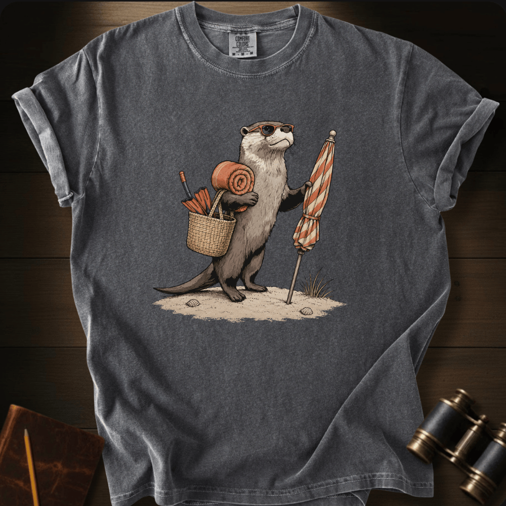 Otter and Beach Umbrella  - T-shirt