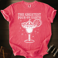 The Greatest Pour on Earth beach humor graphic on a Comfort Colors unisex tee – Full Sail Marine apparel