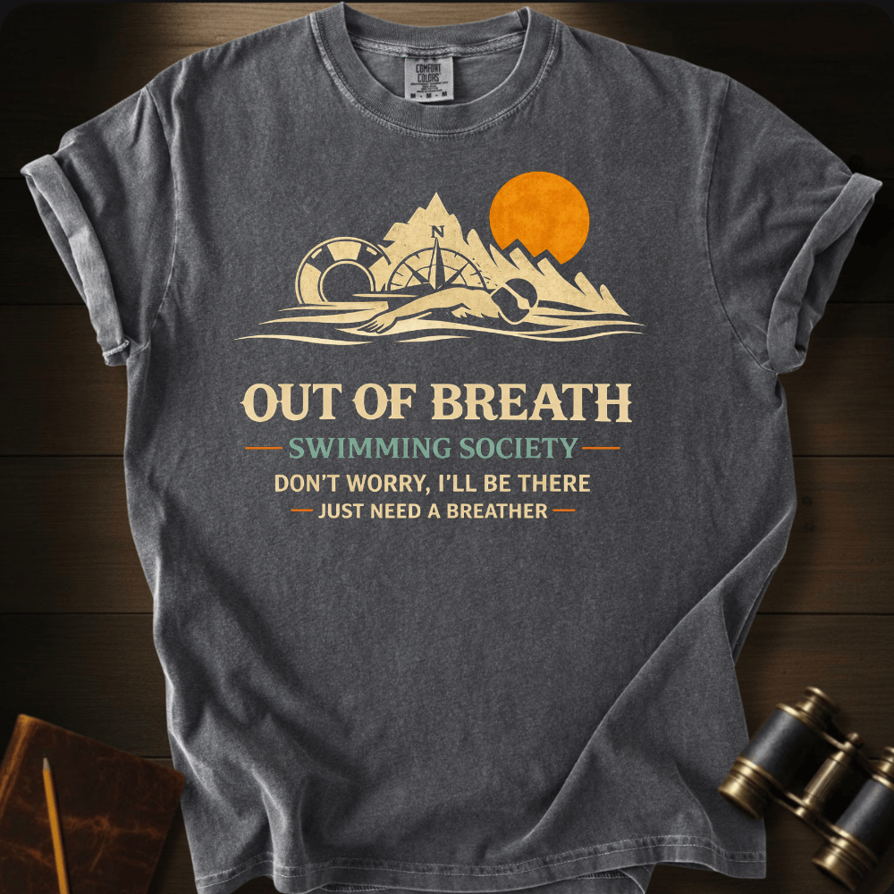 Out of Breath Society freediving graphic on a Comfort Colors unisex tee – Full Sail Marine ocean apparel