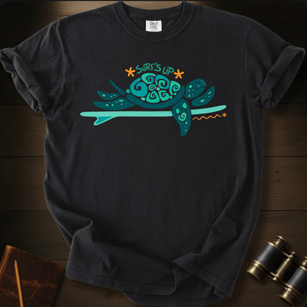 Surf's Up surfing graphic on a Comfort Colors unisex tee – Full Sail Marine ocean apparel