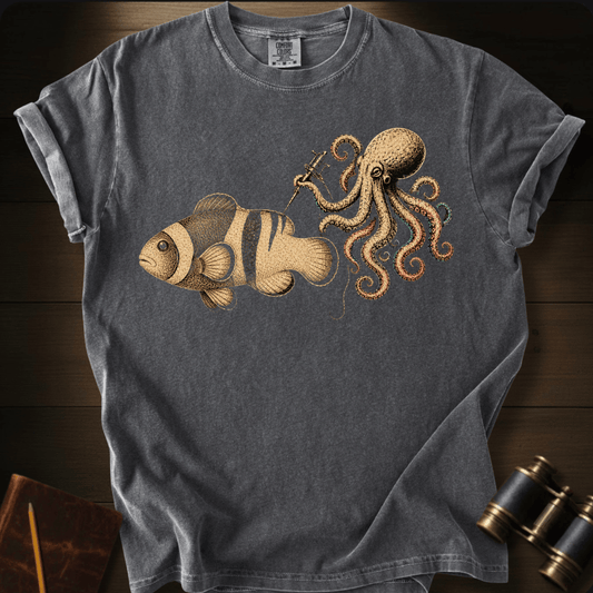Clownfish Tattoo graphic on a Comfort Colors t-shirt – Full Sail Marine ocean apparel