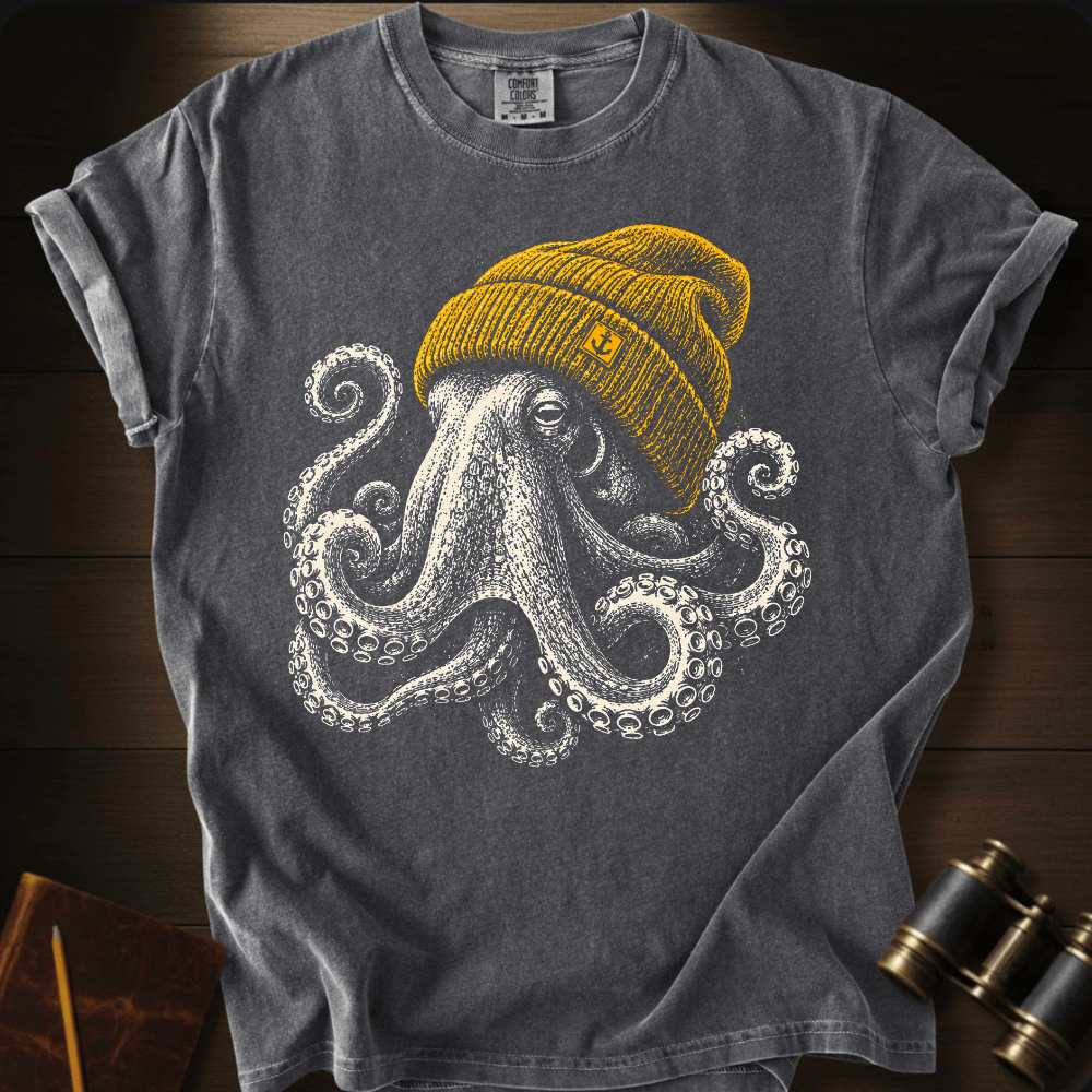 Octopus With Beanie T-shirt