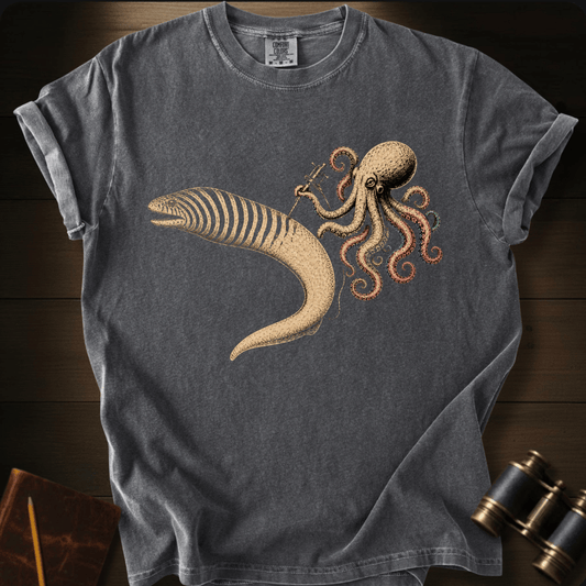 Zebra Moray Eel Tattoo graphic on a Comfort Colors t-shirt – Full Sail Marine ocean apparel
