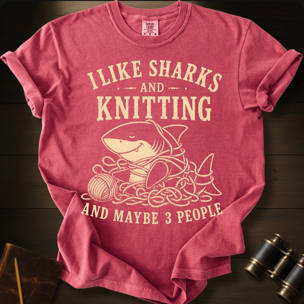 I Like Sharks and Knitting T-shirt