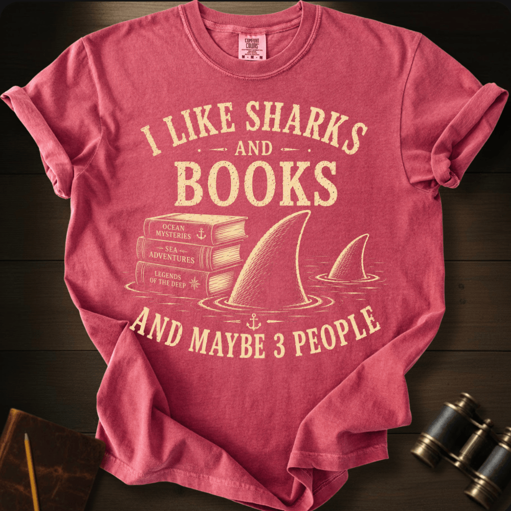 I Like Sharks and Books T-shirt