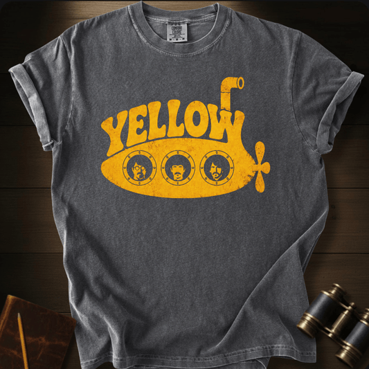 Yellow Submarine nautical graphic on a Comfort Colors t-shirt – Full Sail Marine ocean apparel