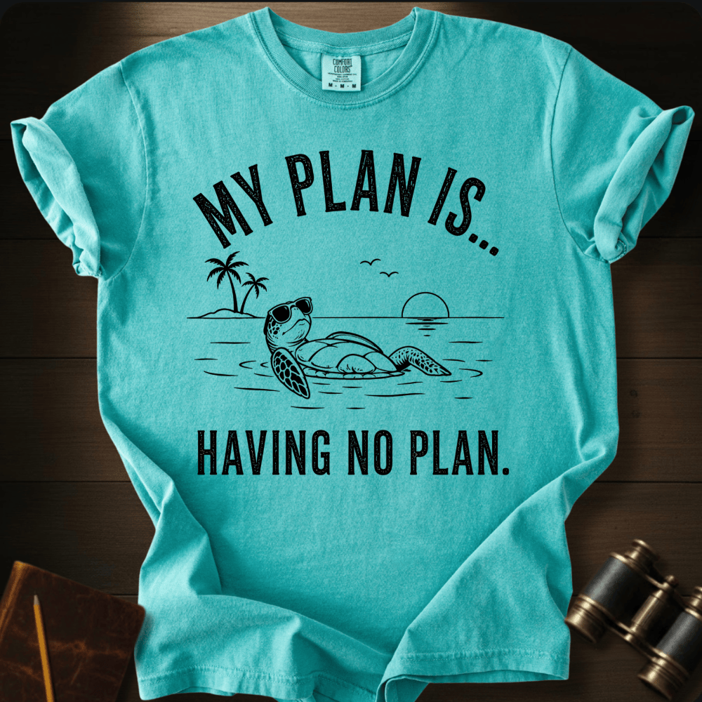 No Plan sailing ocean graphic on a Comfort Colors unisex tee – Full Sail Marine nautical apparel