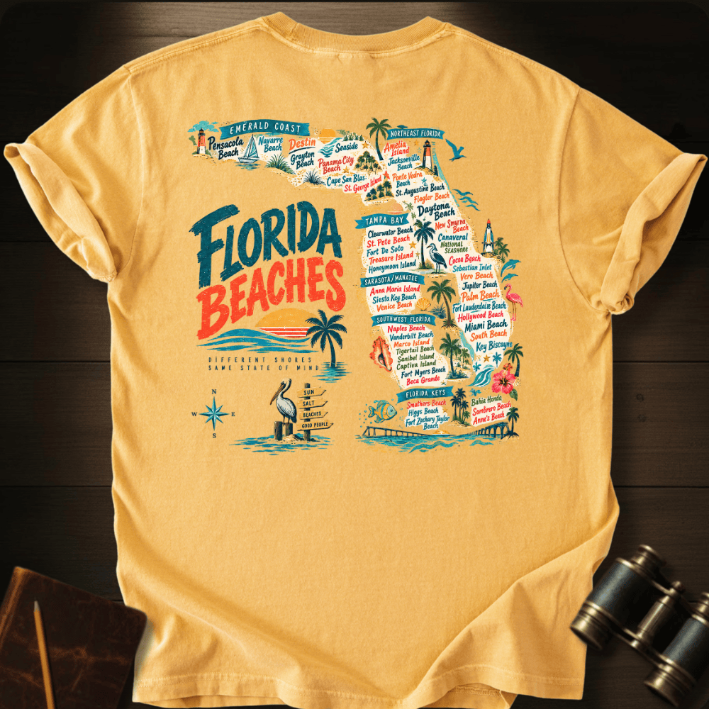Florida Beaches Map T-shirt