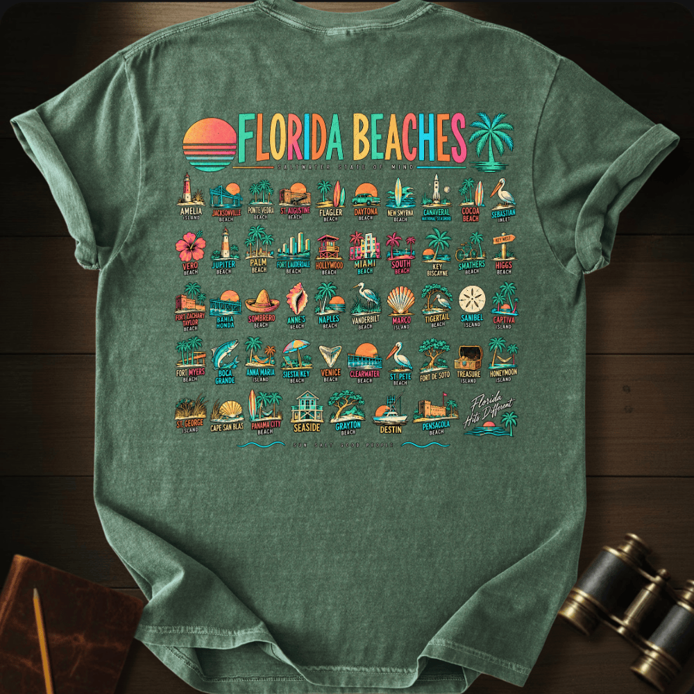 Florida Beaches Retro T-shirt