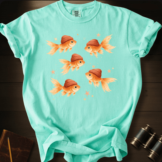 Goldfish with Beanie T-shirt