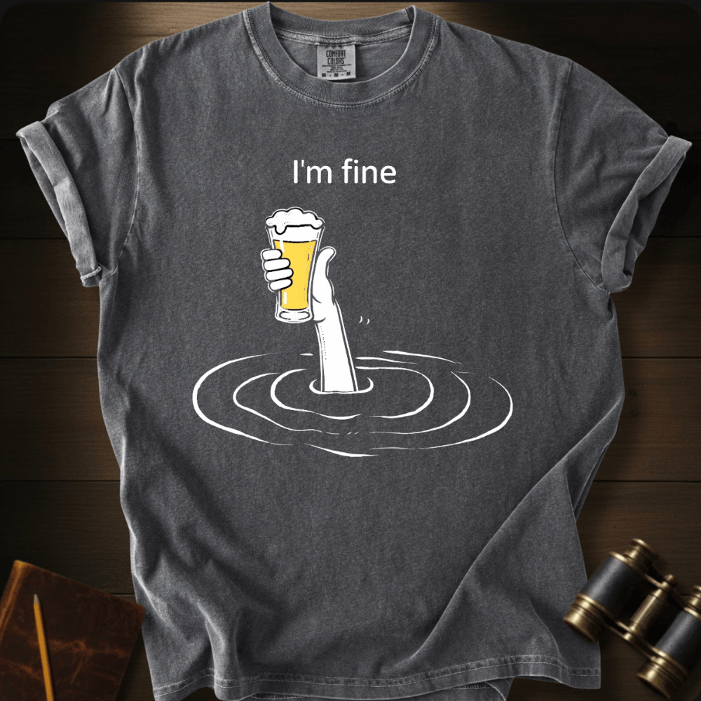 I'm Fine ocean graphic on a Comfort Colors unisex tee – Full Sail Marine nautical apparel