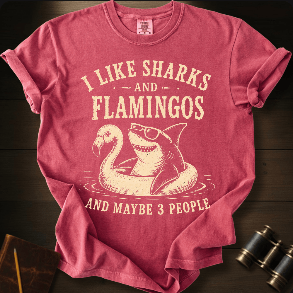 I Like Sharks and Flamingos T-shirt
