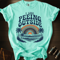 I Like Peeing Outside humor graphic on a Comfort Colors t-shirt – Full Sail Marine coastal apparel