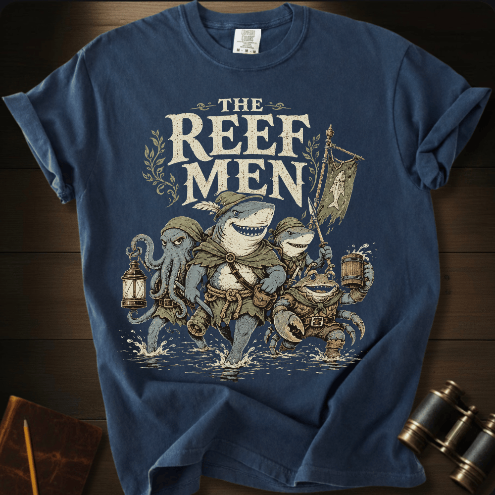 The Reef Man ocean reef graphic on a Comfort Colors t-shirt – Full Sail Marine nautical apparel