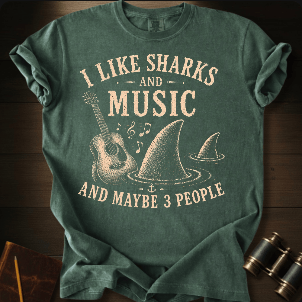 I Like Sharks and Music T-shirt