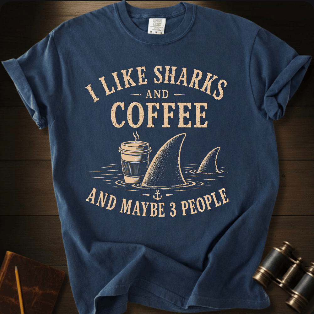 I Like Sharks and Coffee T-shirt