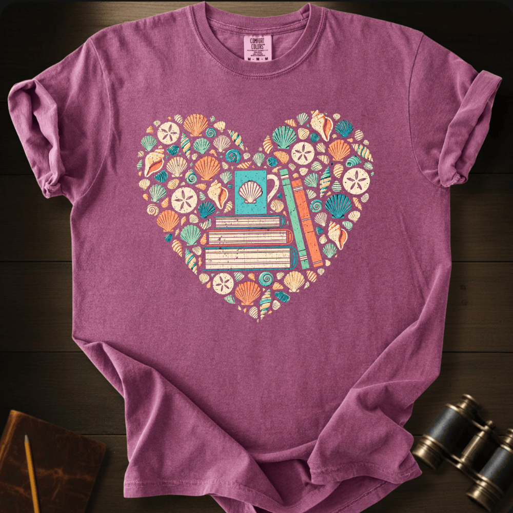 I Love Shells and Books - T-shirt