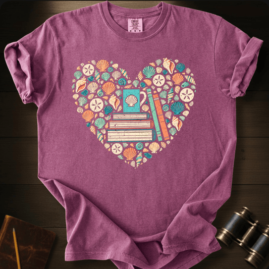 I Love Shells and Books - T-shirt