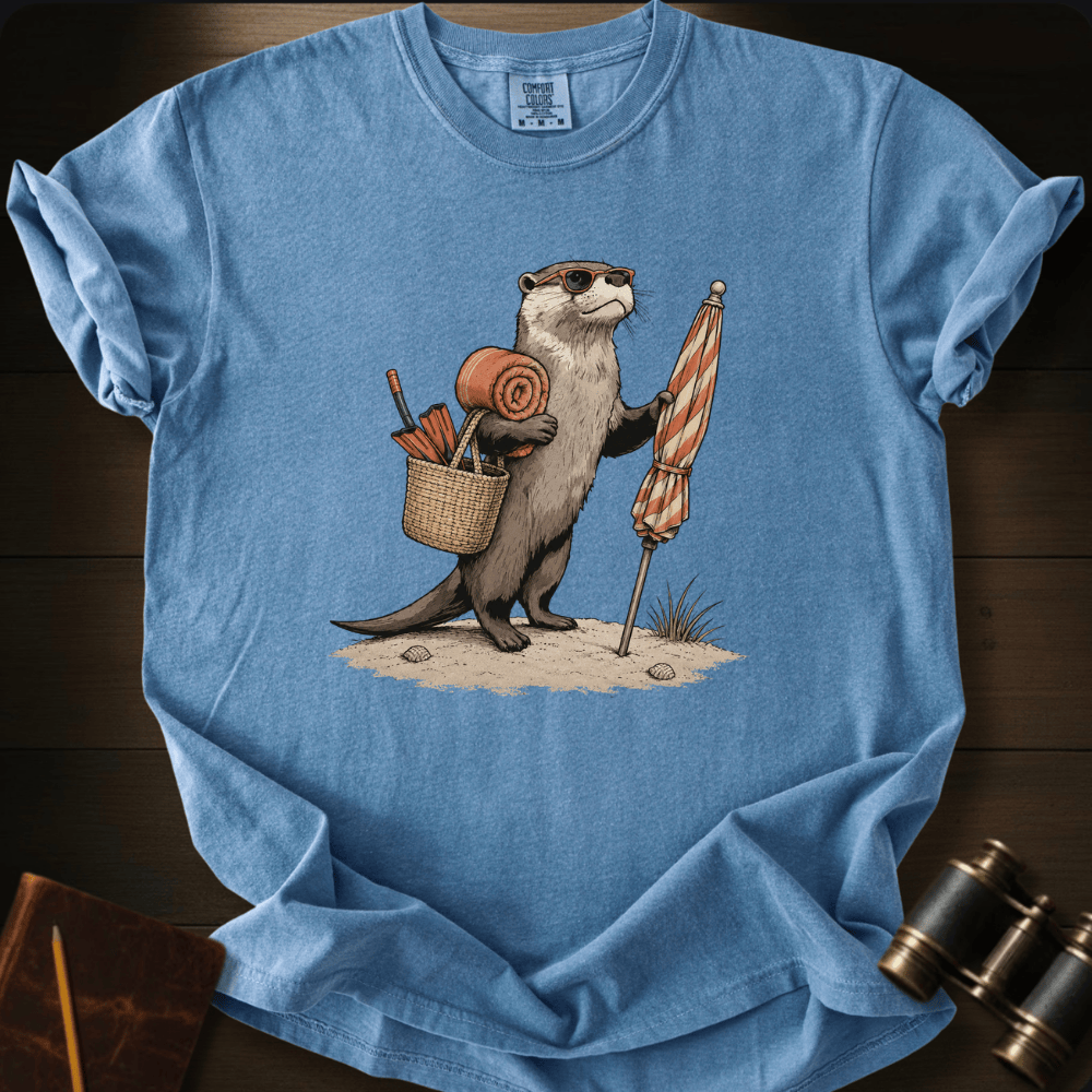 Otter and Beach Umbrella  - T-shirt