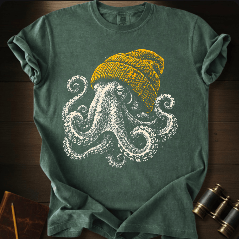 Octopus With Beanie T-shirt