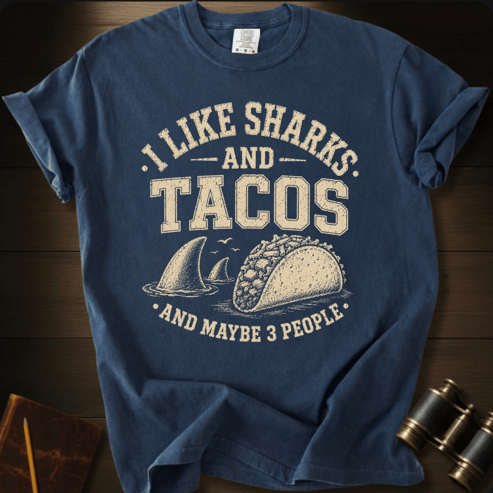 I Like Sharks and Tacos T-shirt