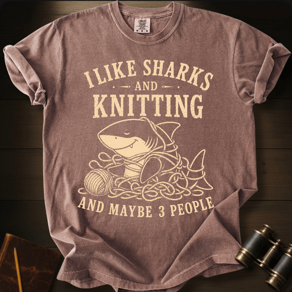 I Like Sharks and Knitting T-shirt