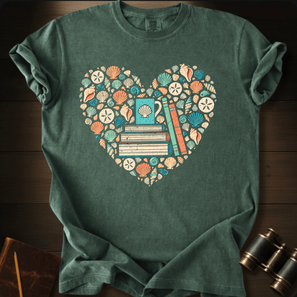 I Love Shells and Books - T-shirt