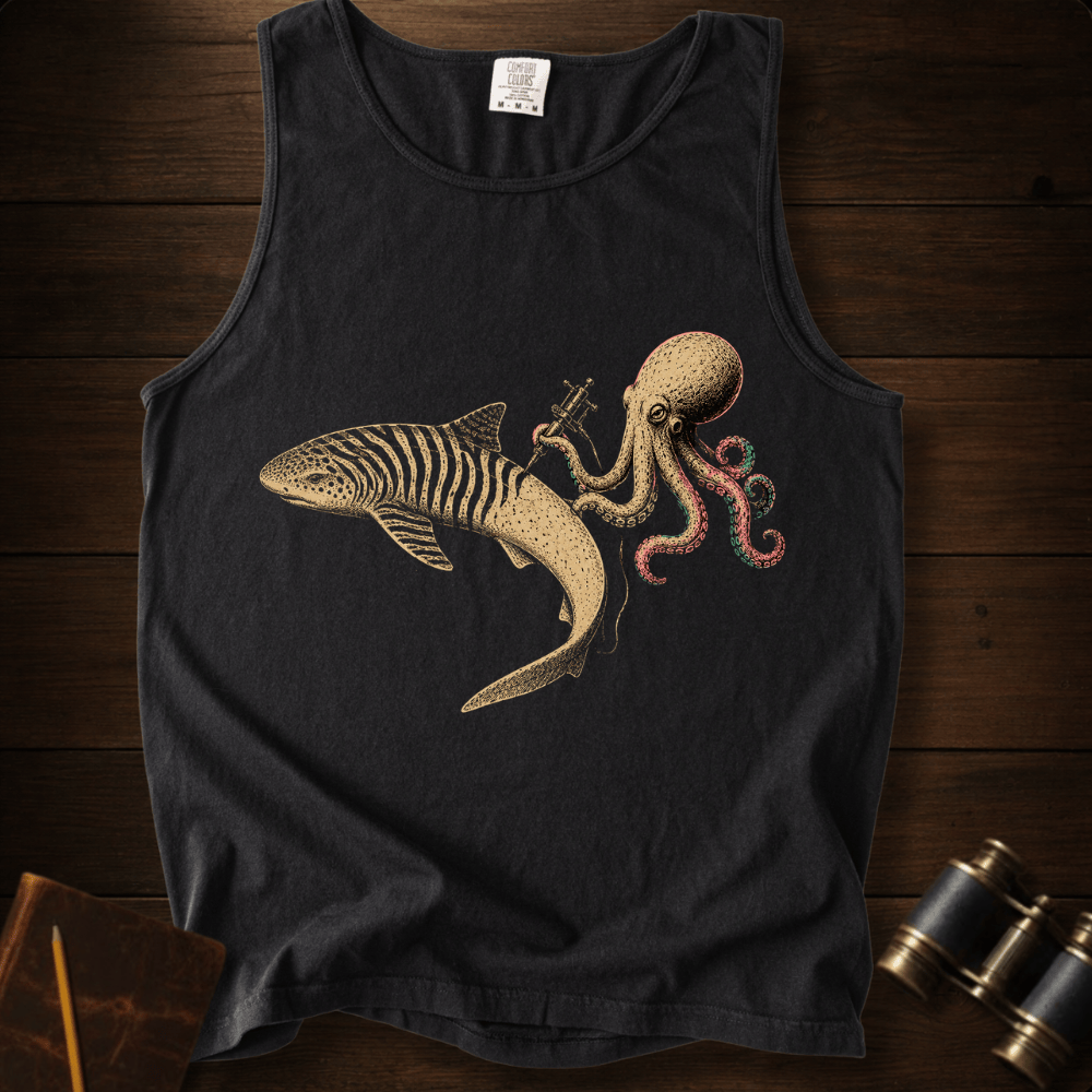 Shark Zebra Tattoo Tank Top