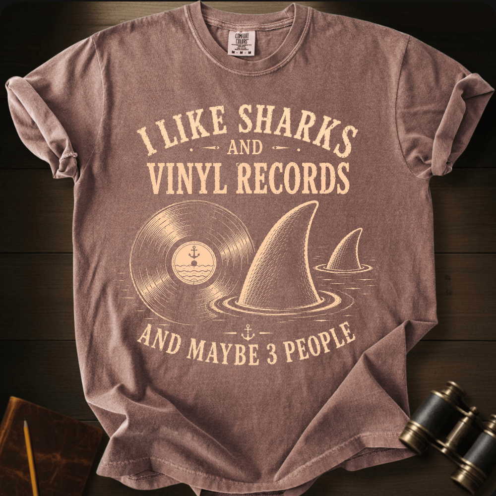 I Like Sharks and Vinyl T-shirt