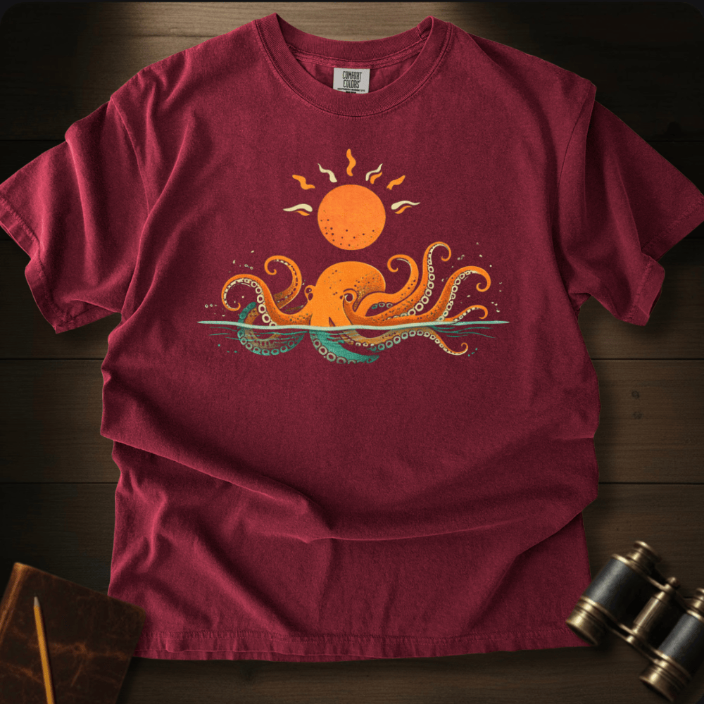 Sunset Watch coastal sunset graphic on a Comfort Colors unisex tee – Full Sail Marine nautical apparel